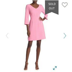Trina Turk V-neck Noteworthy Dress Pink Size Small